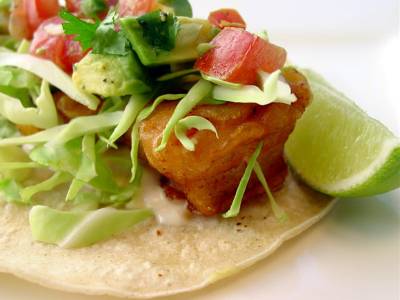 Beer Battered Fish Tacos with Pico De Gallo