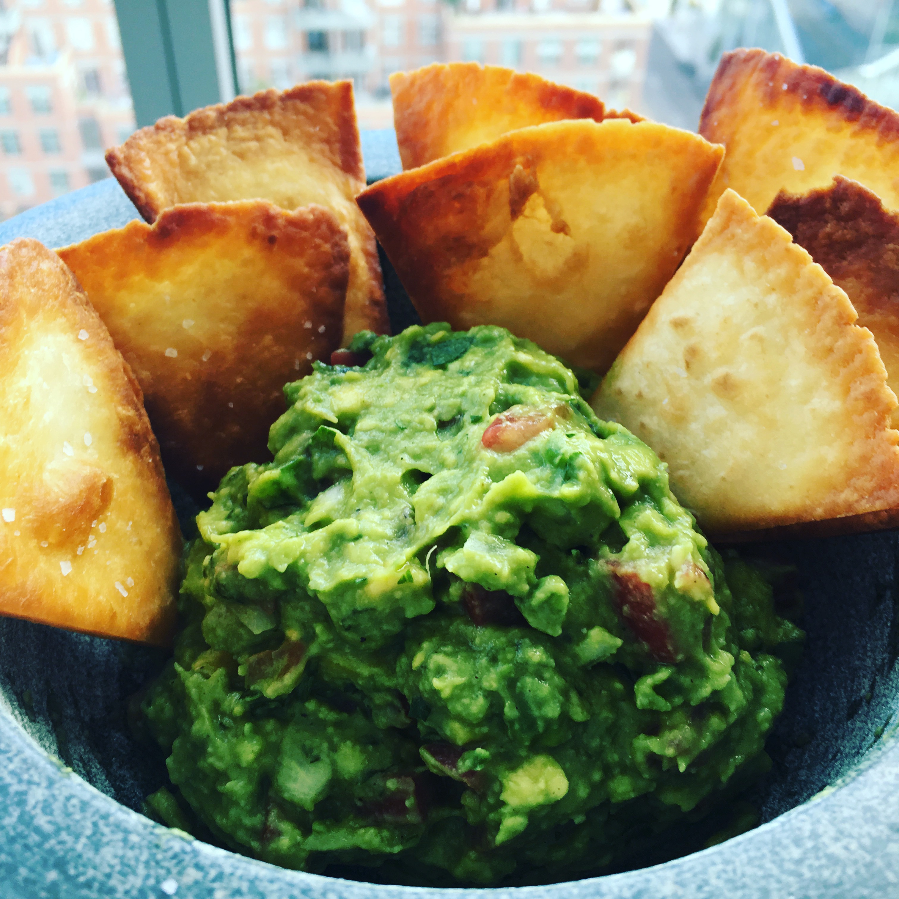 Guacamole with Tortilla chips.